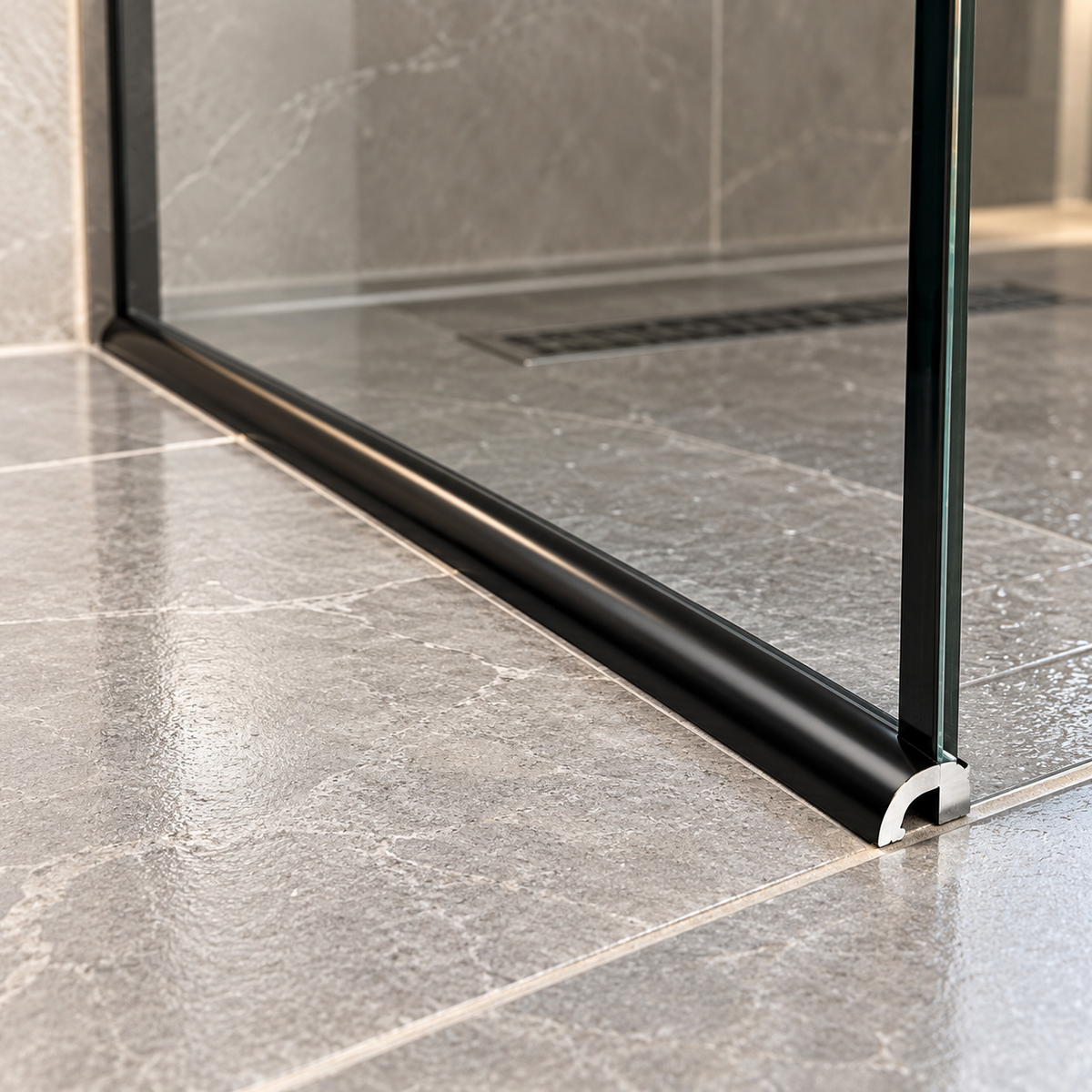 Profielenloods - Douchedeurafdichting Vloerdorpel / Waterkering - Mat Wit - 1,20 meter