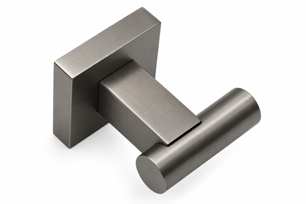 Handdoekhaak - Gun Metal - Enkele Ophanging - Montage met Schroef