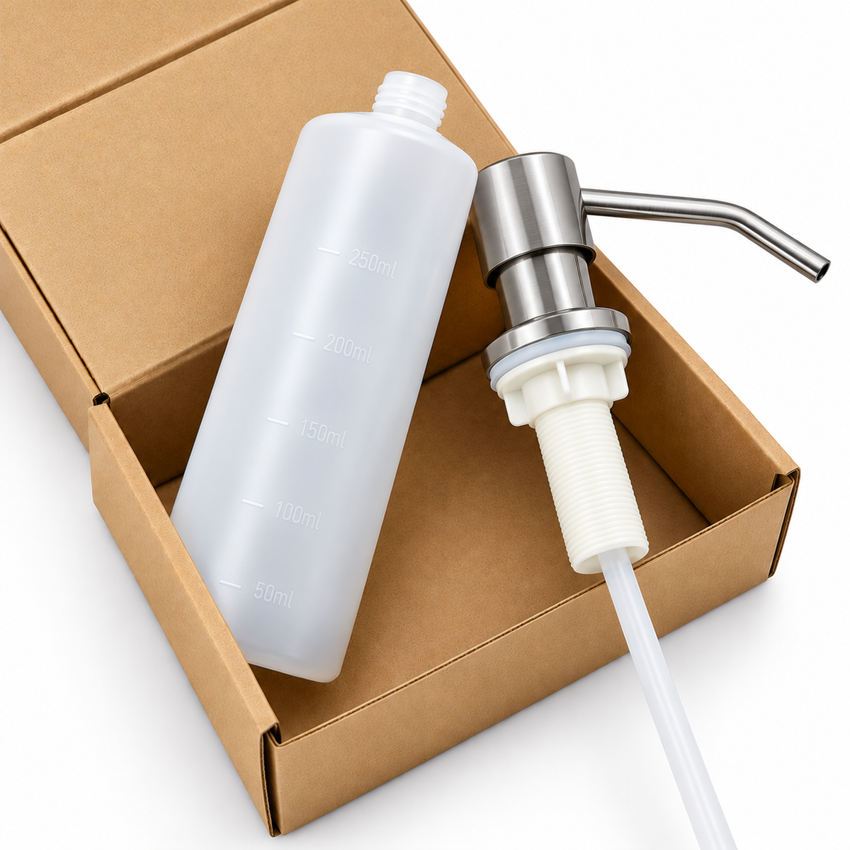Profielenloods - Zeeppomp 300 ml – Zeepdispenser – 360° Draaibaar – Geborsteld Chroom