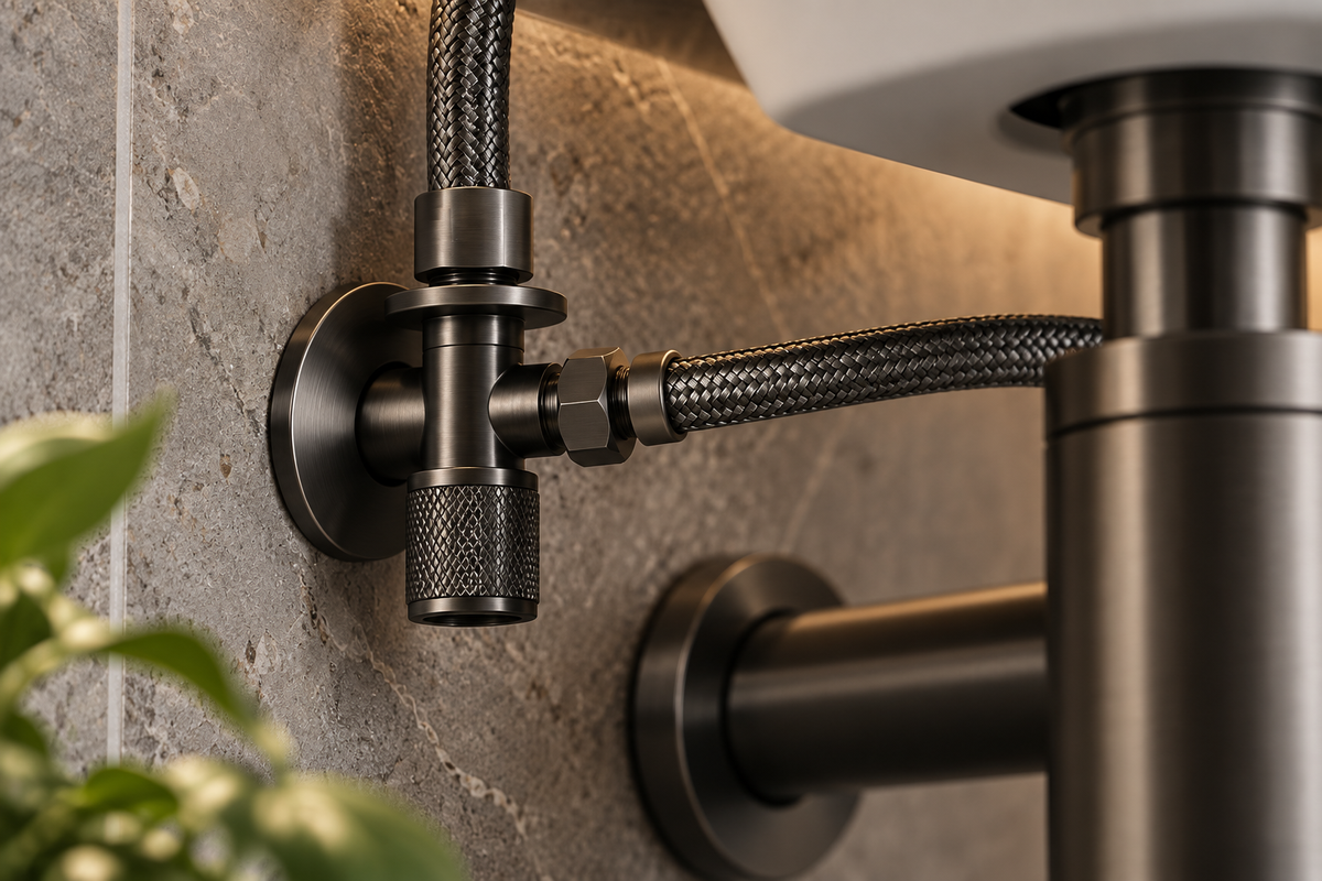 Profielenloods - Angle valve Gun Metal 1/2 x 3/8