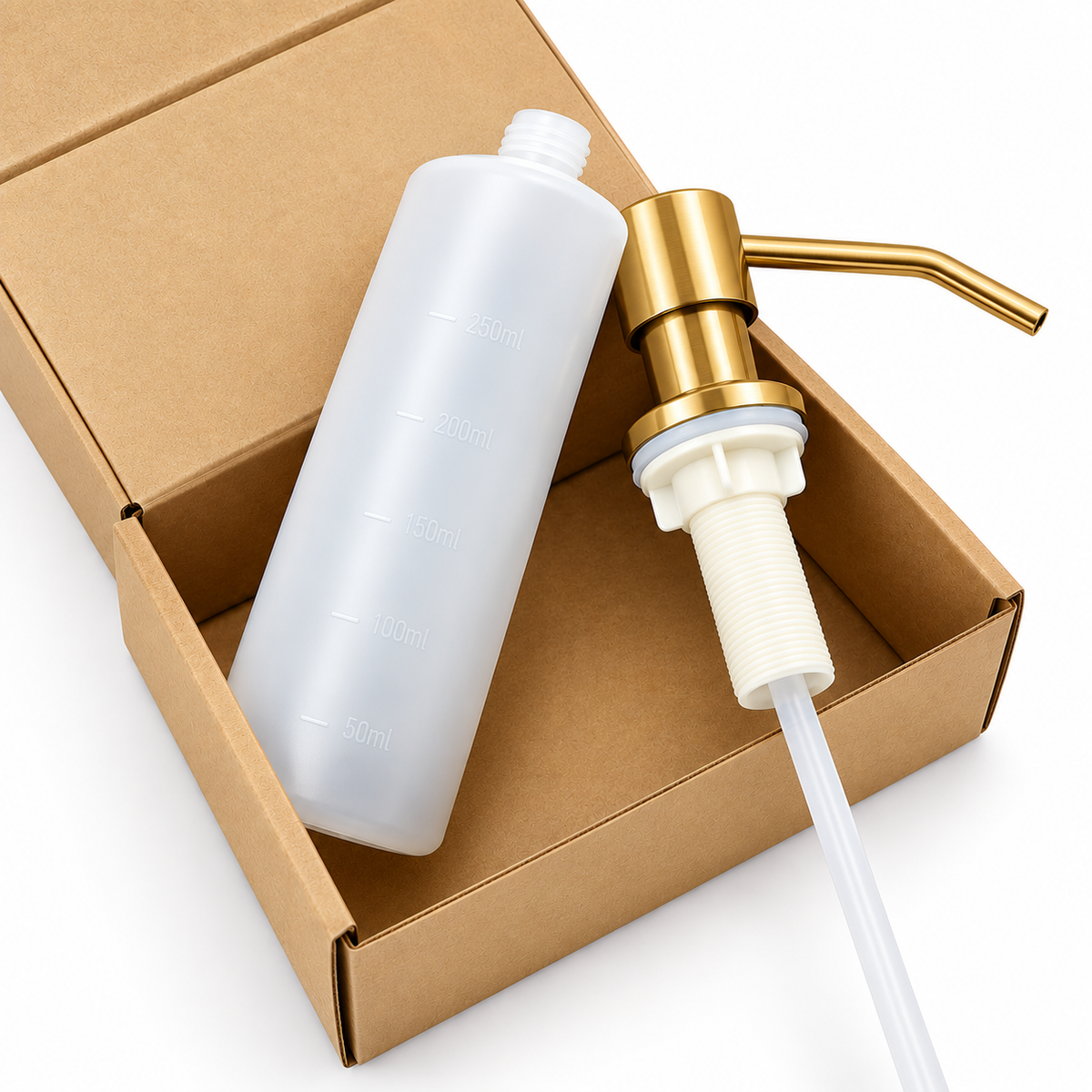 Profielenloods - Zeeppomp 300 ml – Zeepdispenser – 360° Draaibaar – Geborsteld Goud