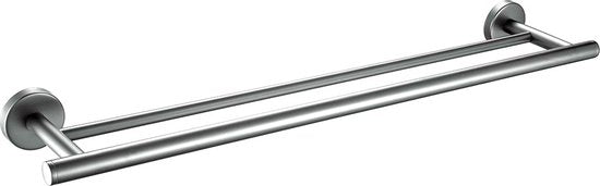Profielenloods - Handdoekhouder dubbel gunmetal - monteren met schroeven - afbeelding 1