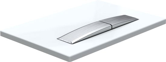 Profielenloods - Bedieningspaneel - Glans wit met Brushed RVS - Passend op Geberit up 300 up320 up720 - Rechthoek - afbeelding 2