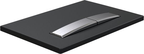 Profielenloods - Bedieningspaneel - Mat Zwart + Brushed RVS - Passend op Geberit up 300 up320 up720 - Rechthoek - afbeelding 2