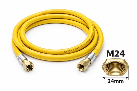 Profielenloods - Premium Gasslang M24 x M24 Lengte 1500mm (150cm) - afbeelding 2