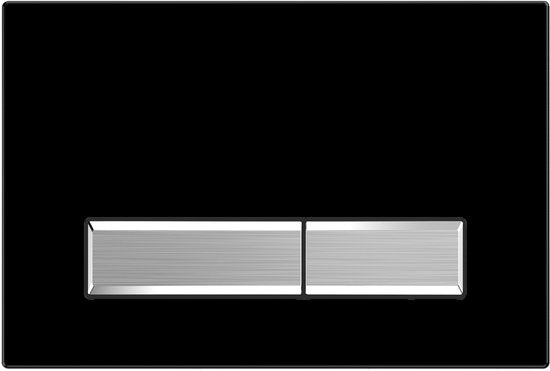 Profielenloods - Control panel - Matte Black + Brushed Stainless Steel - Fits Geberit UP300, UP320, UP720 - Rectangular