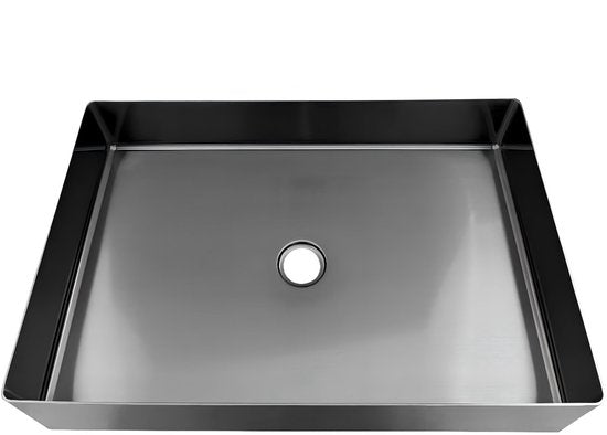 Profielenloods - Opzetkom/waskom met afvoerplug - Gunmetal - Rechthoek - afbeelding 3
