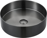 Profielenloods - Opbouw waskom Gun metal RVS Ø40cm diameter - met afvoerplug - afbeelding 1