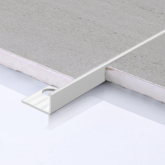 Aluminium Gloss White Tile Profile 10mm - length 2.50 meters