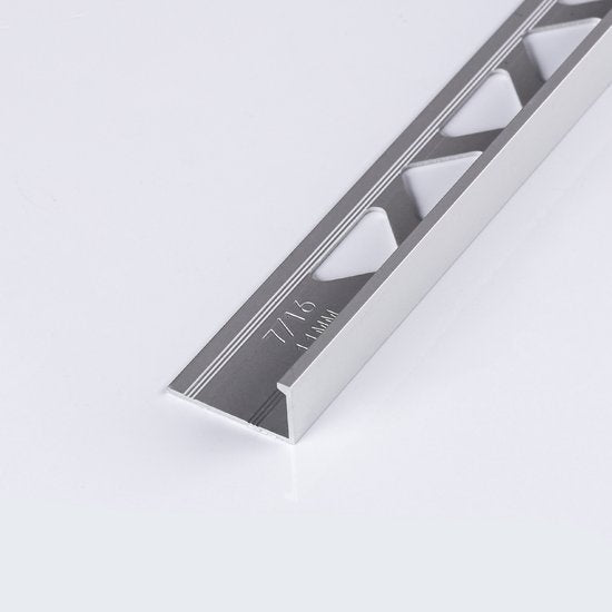 Aluminium Mat Zilver Tegelprofiel 10mm - lengte 1 meter - afbeelding 5