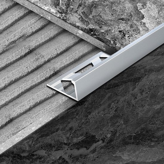 Aluminium mat zilver tegelprofiel 10 mm - lengte 2,50 meter