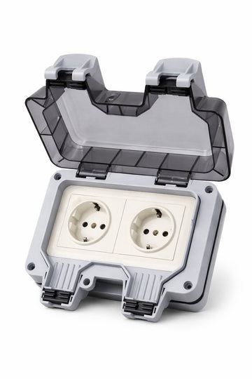 Profielenloods - Buitenstopcontact dubbel Stopcontact - IP66 Stopcontact Waterdicht - Stopcontact Buiten - afbeelding 1