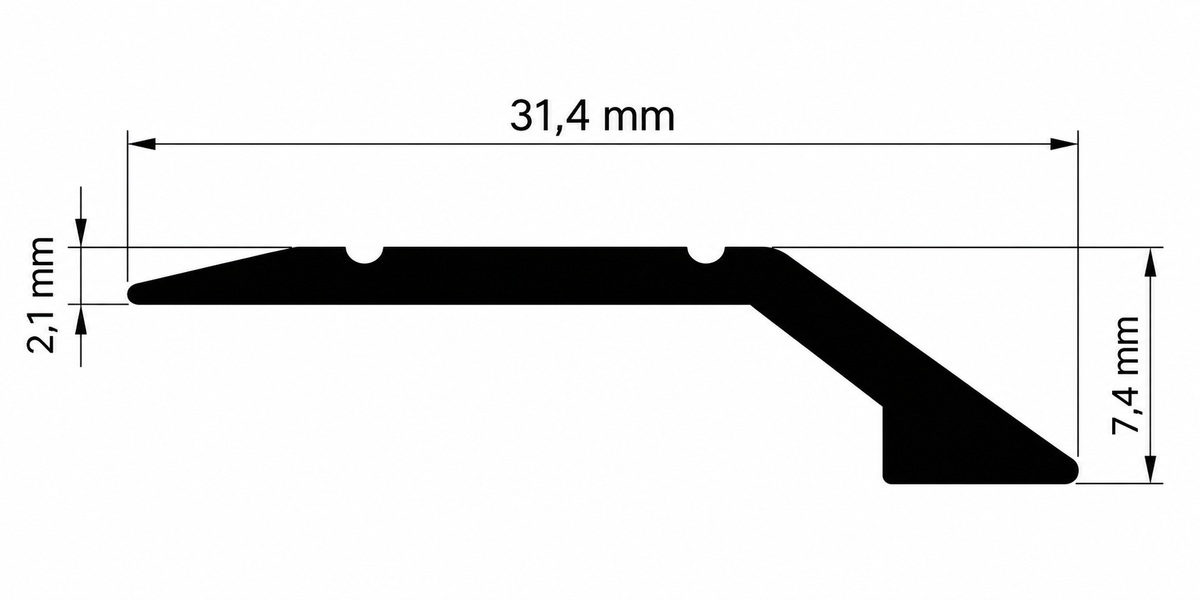Profielenloods - Zelfklevend Overgangsprofiel voor Hoogteverschil – Mat Titanium – 1,50 meter