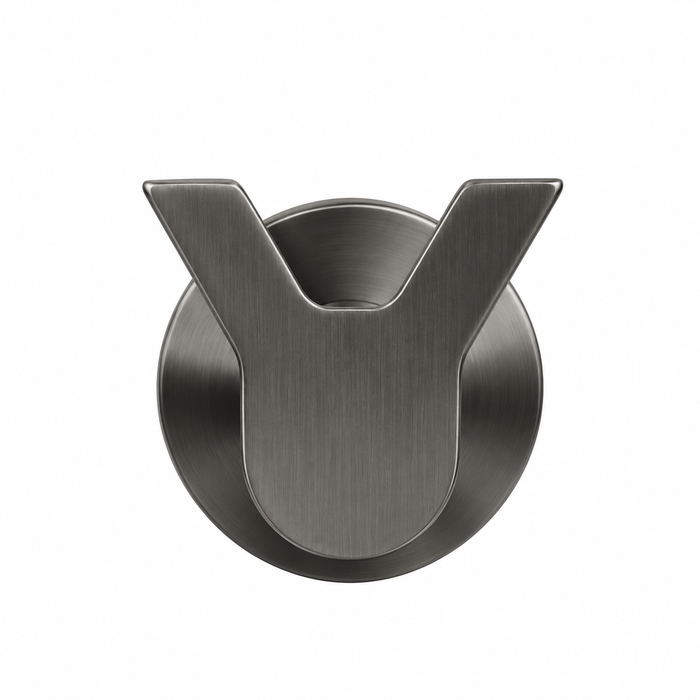 Profielenloods - Handdoekhaak dubbel gunmetal - Monteren met schroeven