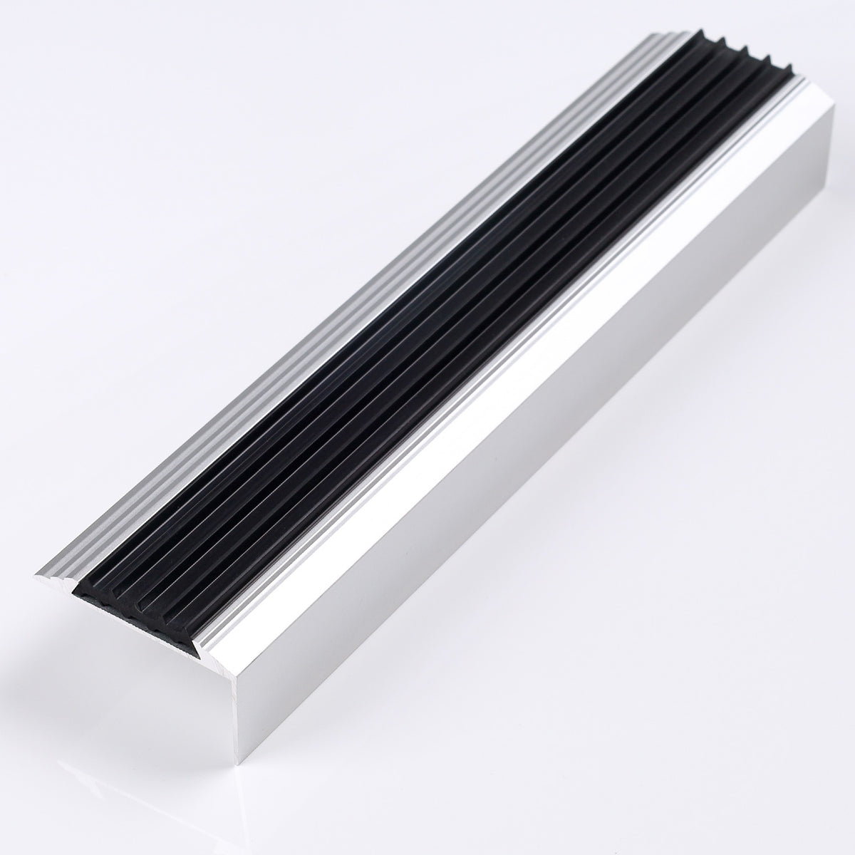 Self-adhesive stair profile with rubber mat silver - length 1.50 meters