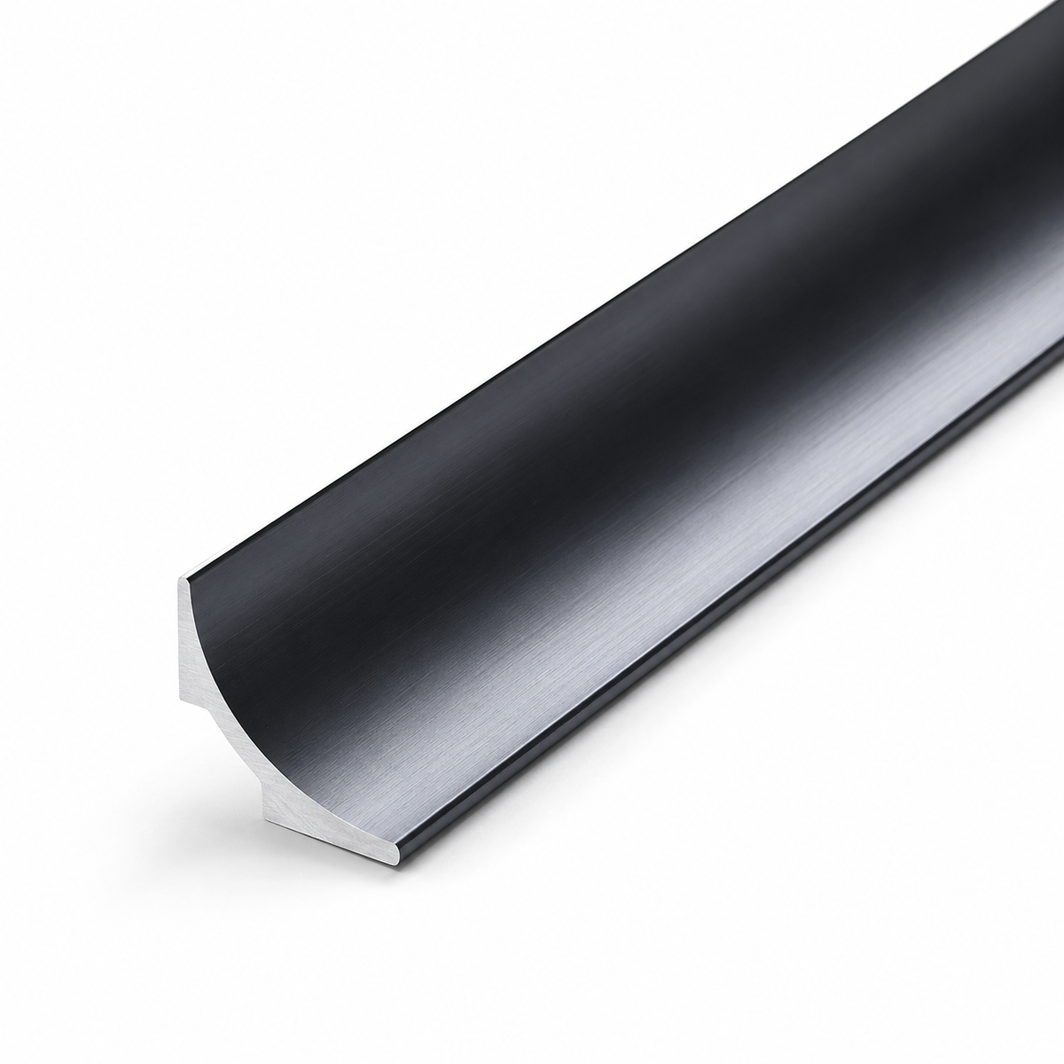 Aluminium Wall Connection Profile/Worktop Profile Gun Metal - length 3 meters
