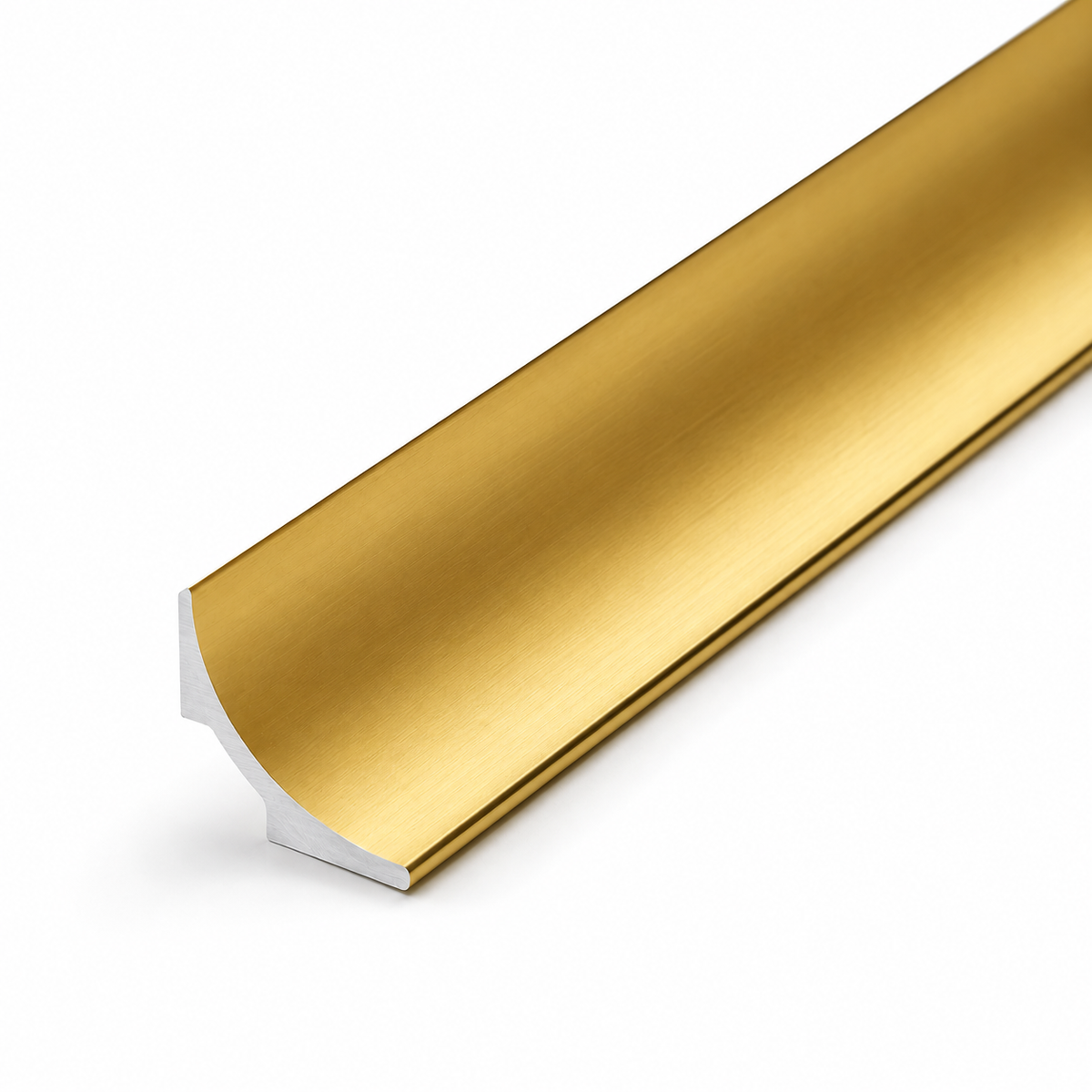 Aluminium Wandanschlussprofil/Küchenabschlussleiste Mattgold - Länge 3 Meter