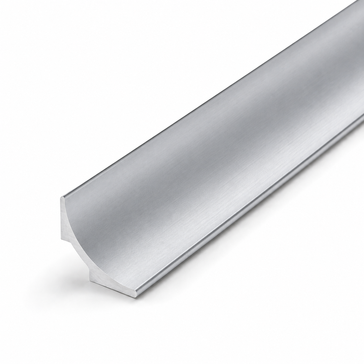 Aluminium Wandanschlussprofil/Arbeitsplattenprofil Matt Silber - Länge 3 Meter