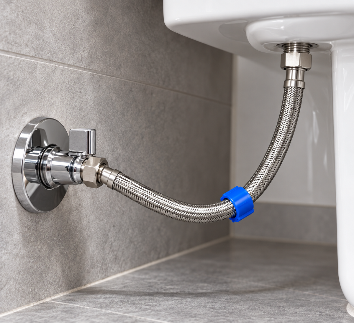 Profielenloods - Aansluitslang flexibel 1/2" Binnendraad x 1/2" Binnendraad Rvs (zilver) 200 mm (20cm)