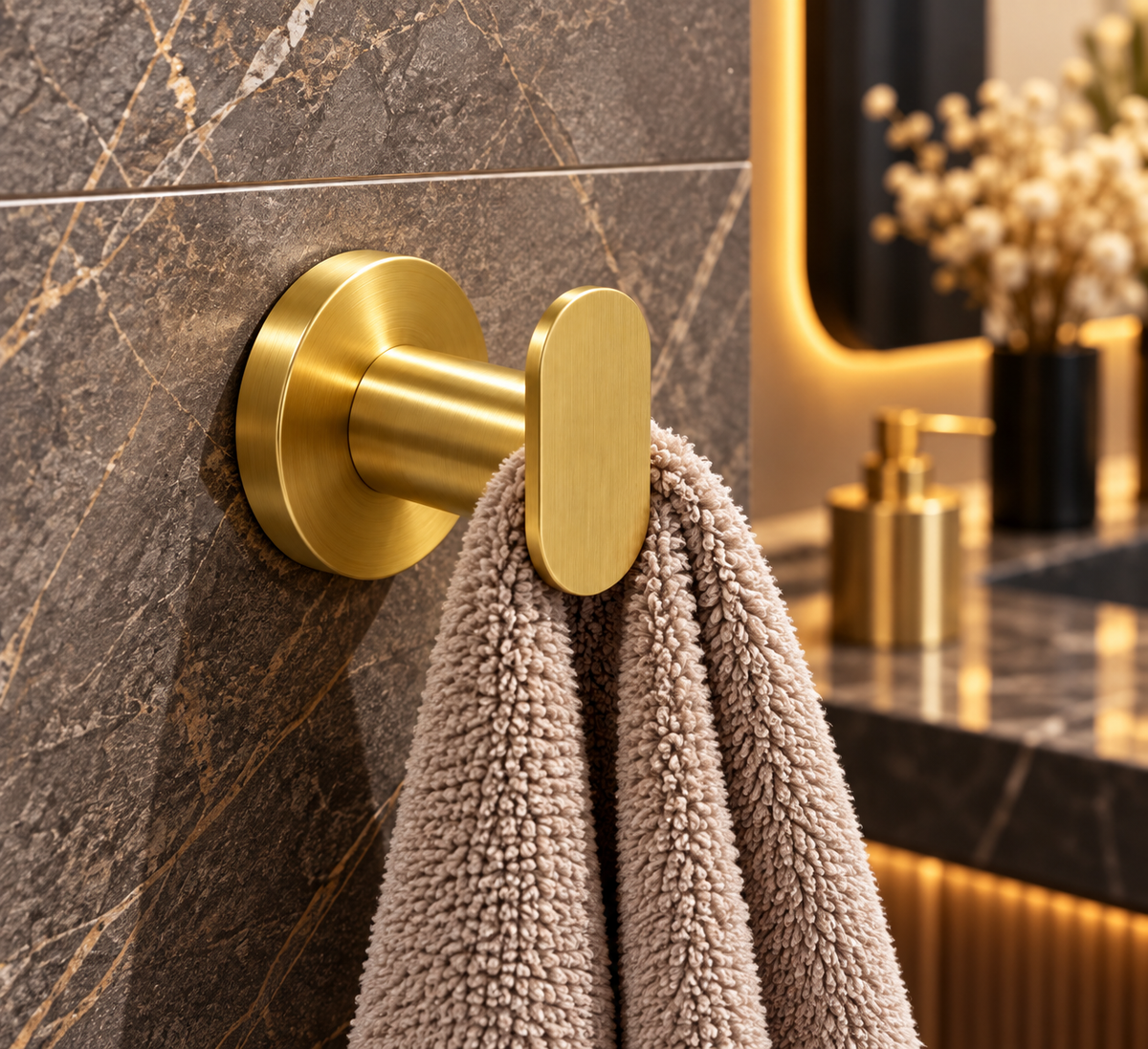 Toilettenpapierhalter mit Schrauben montieren - Mattgold