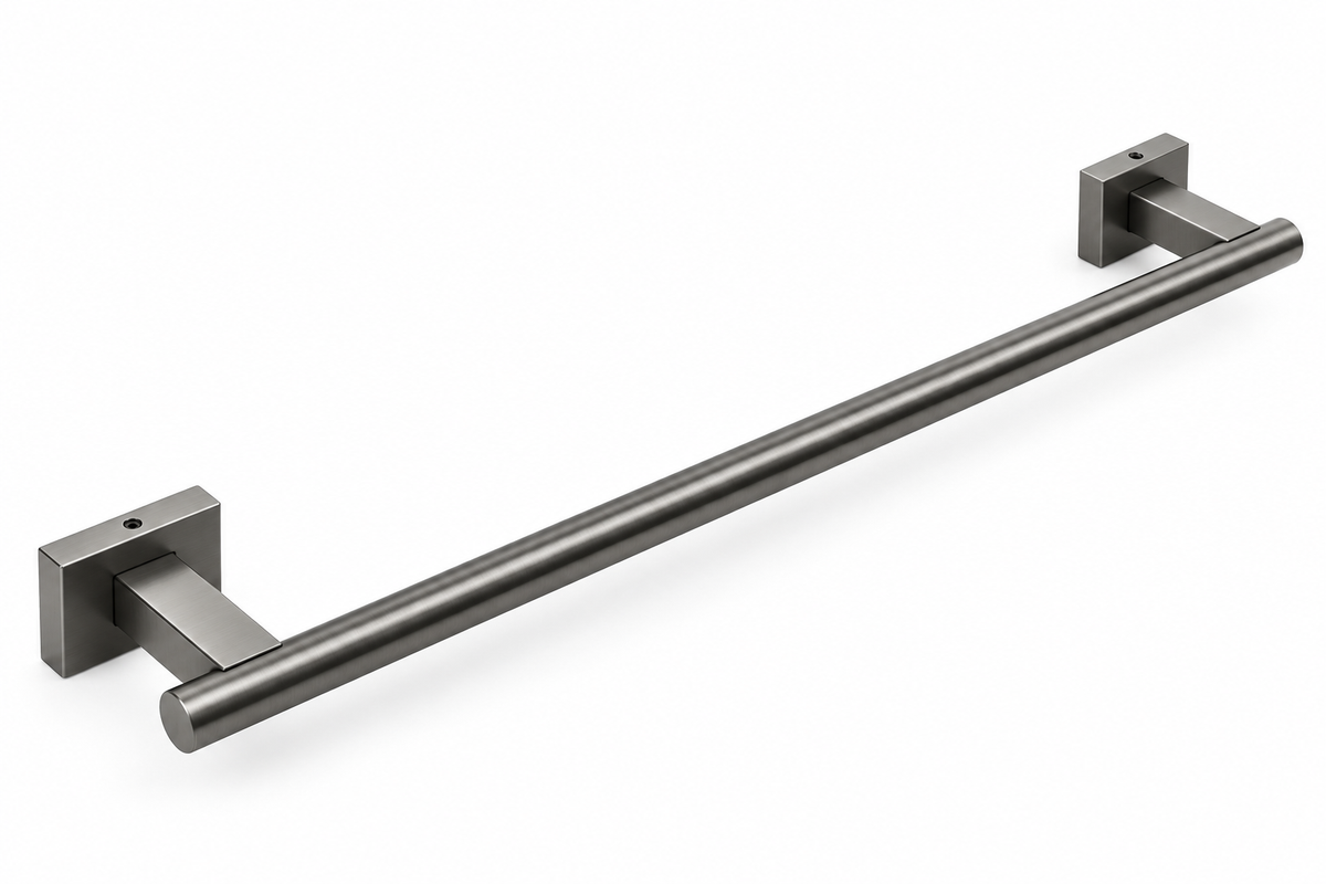Single towel holder long - Gunmetal - Square - screw mounting