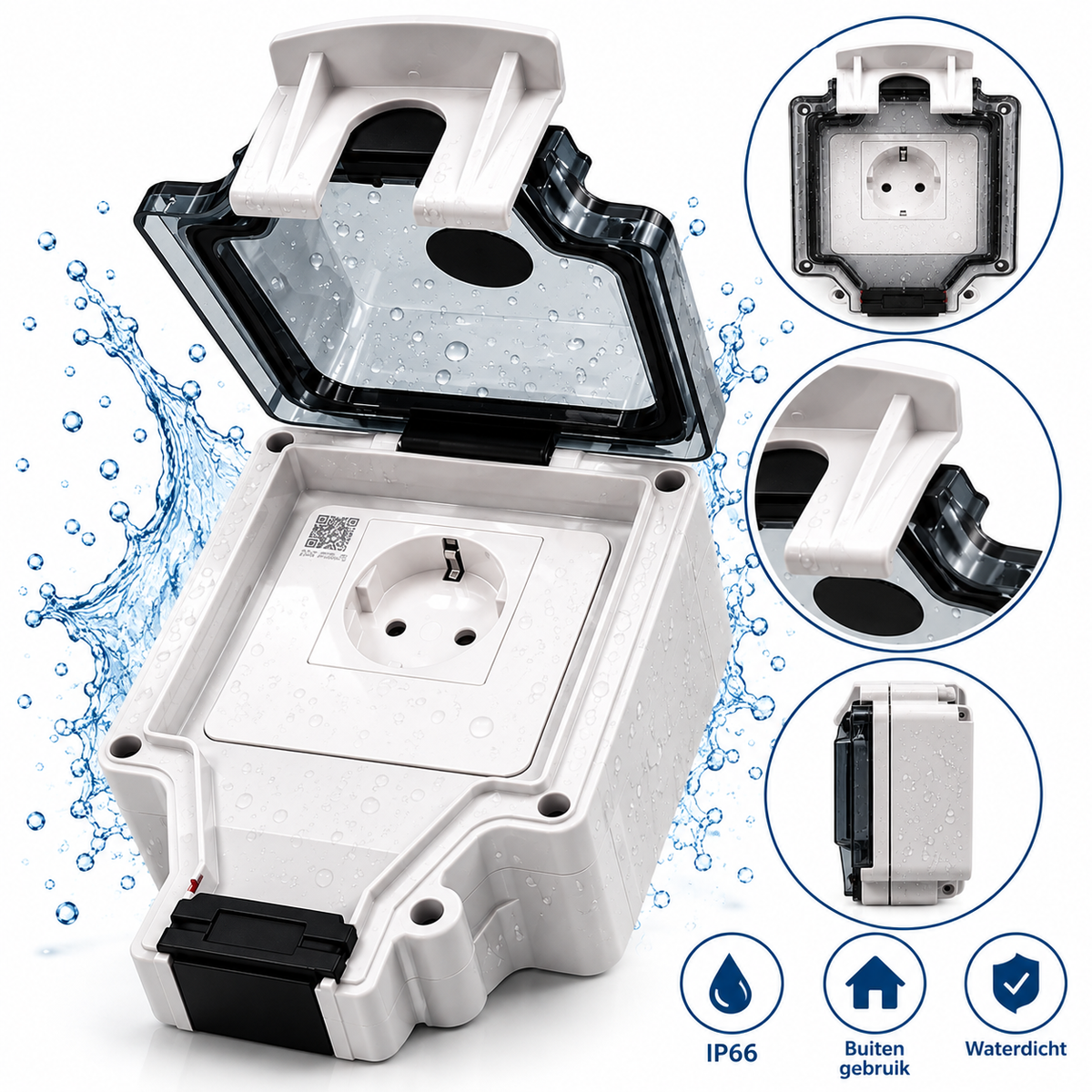 Profielenloods - Buitenstopcontact – Enkel Stopcontact – IP66 – Waterdicht
