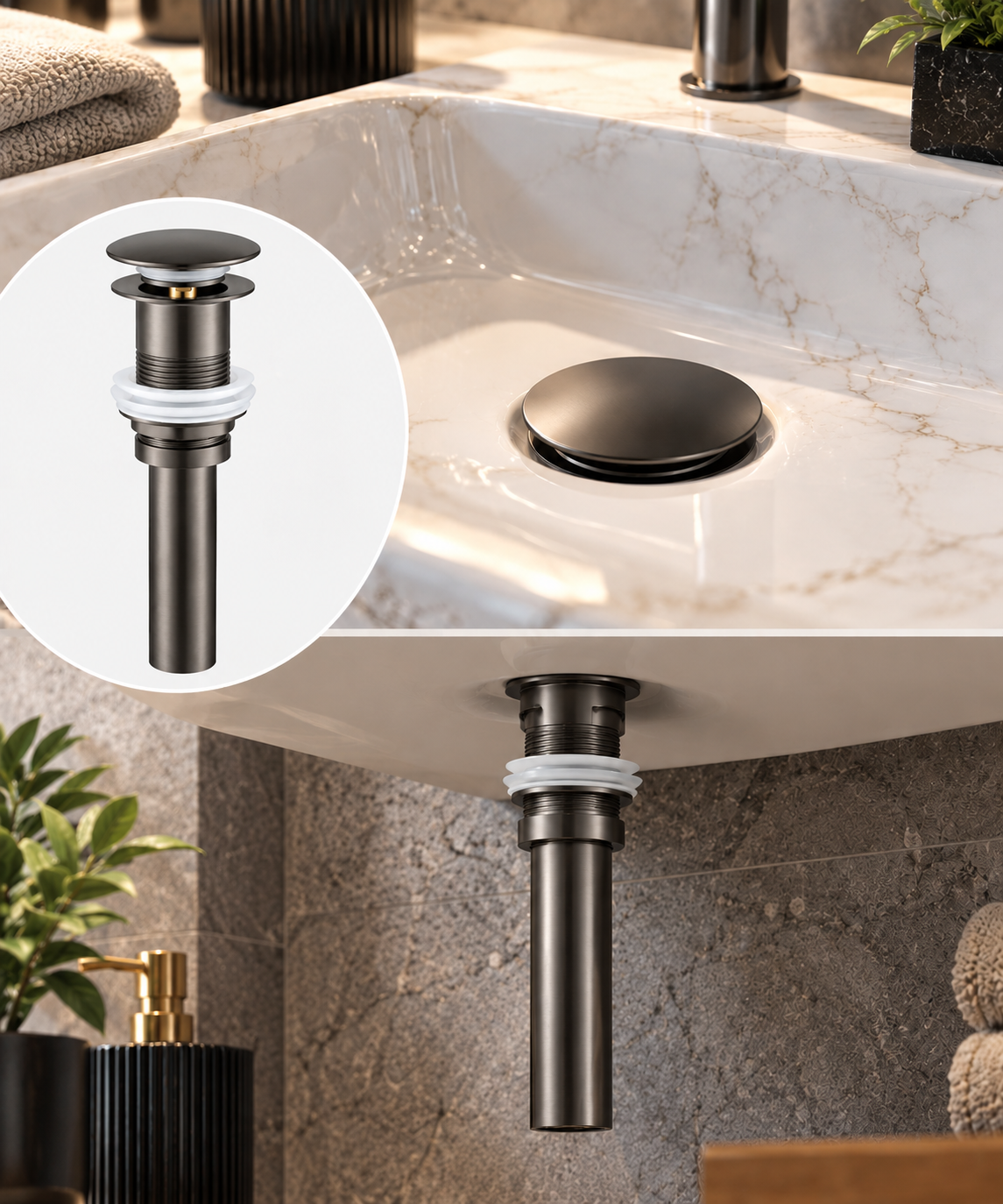 Profilenloods - Ablaufventil Pop-up - Gunmetal