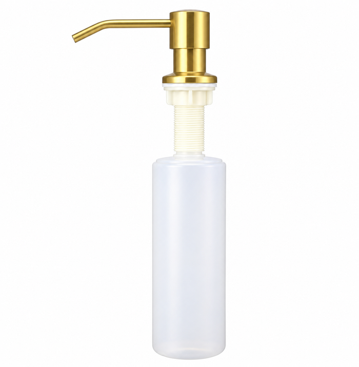 Seifenspender 300 ml, 360 Grad drehbar, gebürstetes Gold