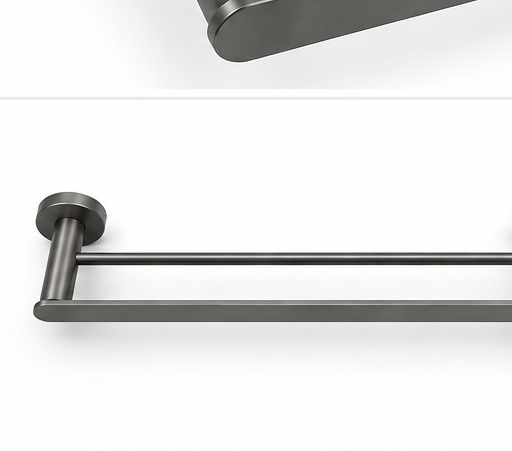 Profielenloods - Double towel holder gunmetal - mount with screws