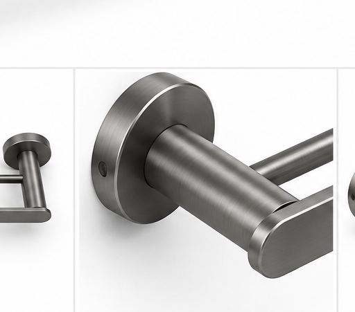 Profielenloods - Double towel holder gunmetal - mount with screws